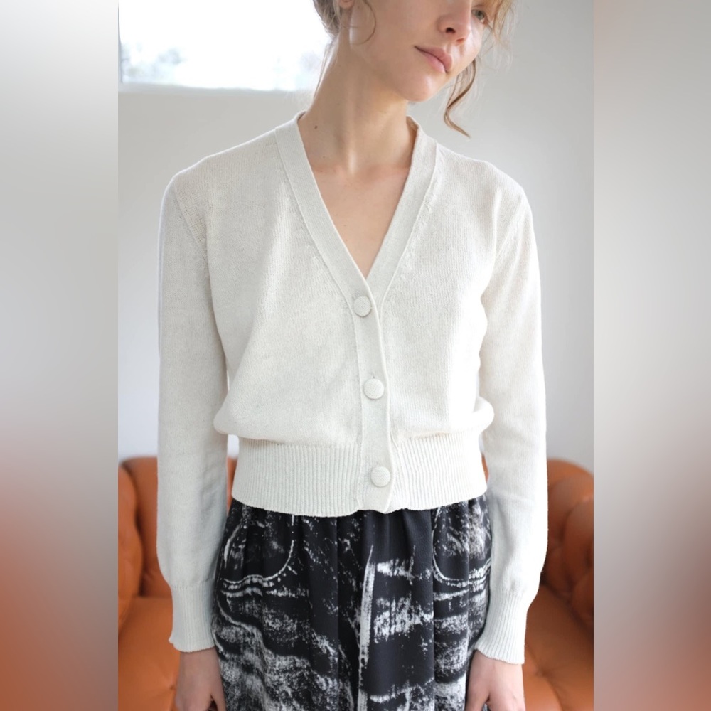 NWOT Beklina cotton cardigan white, M/L